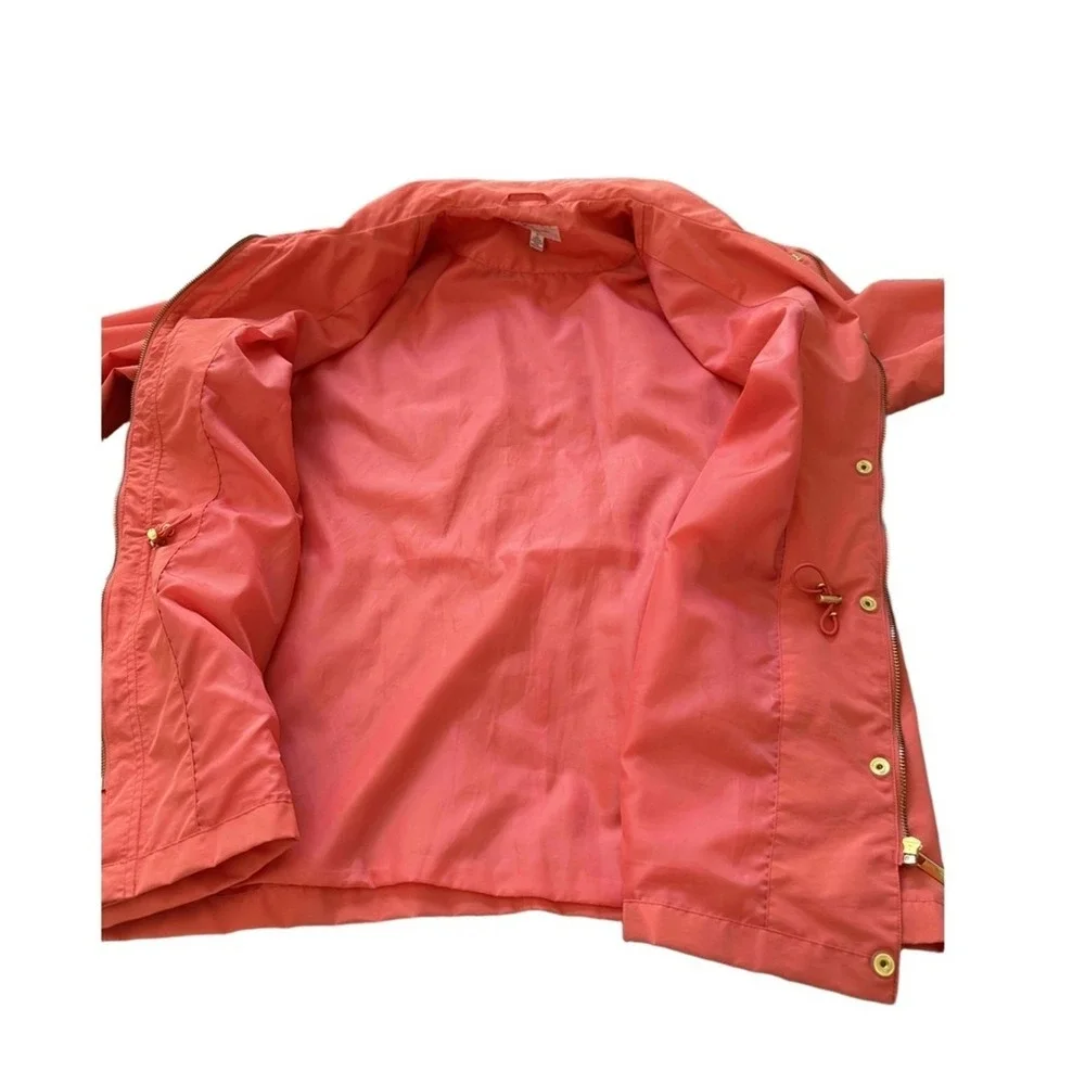 JM Collection Jacket‎ Womans XL Coral Snap Button Drawstring Waist Flap Pockets